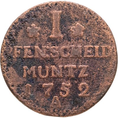 купить Германия, Пруссия 1 пфенниг 1752