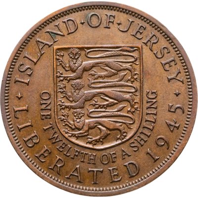 купить Джерси 1/12 шиллинга (shilling) 1945 Освобождение - королева Елизавета II (выпуск 1954 года)