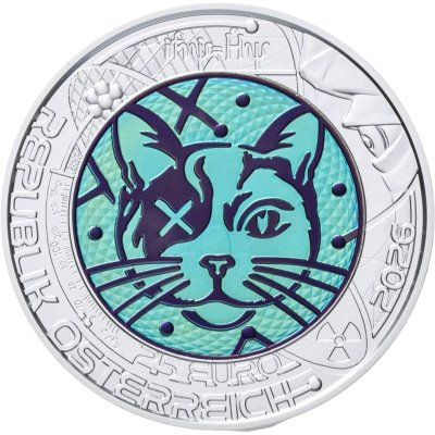 купить Австрия 25 евро 2026 "Квантовая физика - Кот Шрёдингера", в футляре с сертификатом