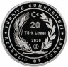Купить Турция 20 лир 2020 "Национальный день посадки деревьев. Дыхание в будущее" Серебро Proof  с сертификатом НОВИНКА