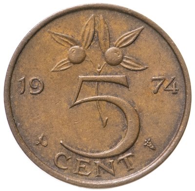 купить Нидерланды 5 центов (cent) 1974