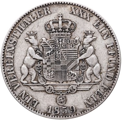 купить Ангальт-Бернбург 1 союзный талер 1859