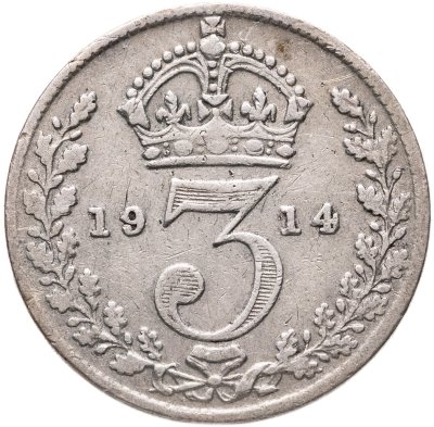 купить Великобритания 3 пенса (pence) 1914