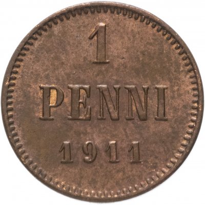 Купить 1 пенни (penny) 1911, монета для Финляндии