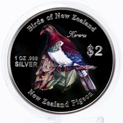 купить Острова Кука 2 доллара 2005 "Птицы Новой Зеландии - Новозеландский голубь" с сертификатом