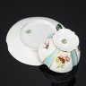 Купить Чайная пара с изображением птиц и насекомых, "Limoges", фарфор, роспись, крытье, золочение, Франция, 1920-1940 гг.