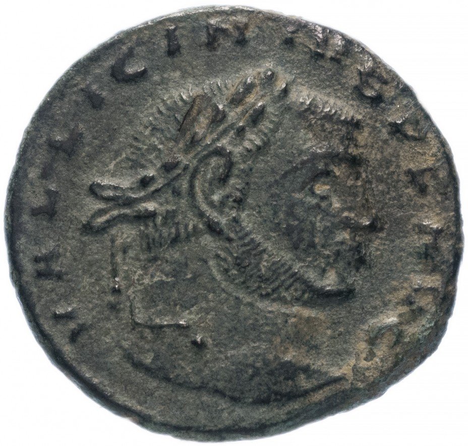 купить Римская Империя Лициний I 308-324 гг фоллис (реверс: Юпитер стоит, в правой руке держит молнии)