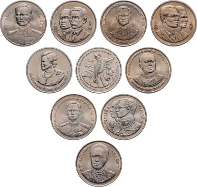 купить Таиланд набор из 10 юбилейных монет 20 батов 1995-2012 годов