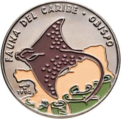 купить Куба 1 песо (peso) 1994 "Карибская фауна - Манта (скат)"