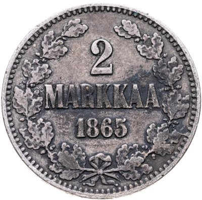 купить 2 марки (markkaa) 1865 для Финляндии