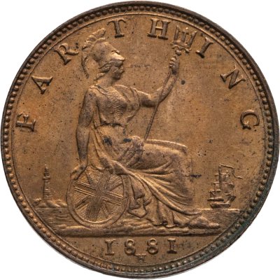 купить Великобритания 1 фартинг (farthing) 1881