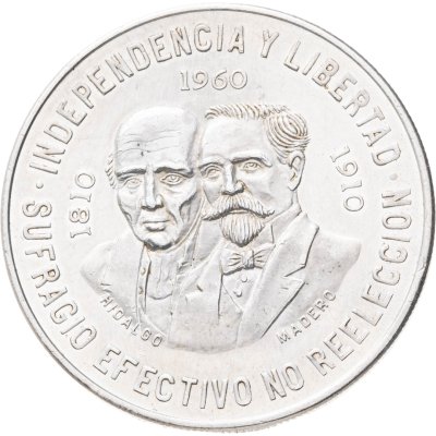 купить Мексика 10 песо (pesos) 1960 "150 лет Войне за независимость, 50 лет революции"