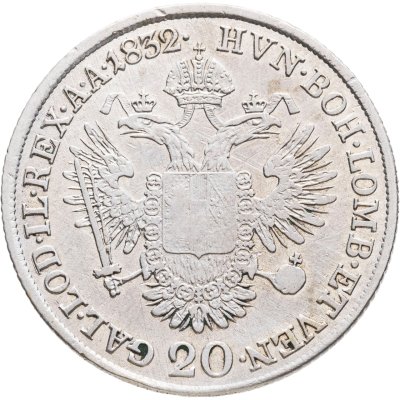 купить Австрия 20 крейцеров (kreuzer) 1832 C знак монетного двора "C" - Прага