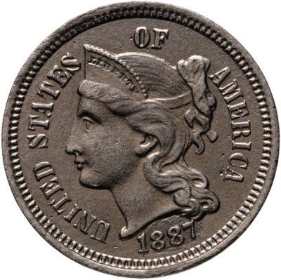 купить США 3 цента (cents) 1887