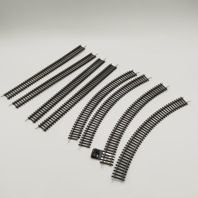 купить Набор из восьми рельс для железной дороги 9 мм., пластик, металл, Piko, ГДР, 1970-1980 гг.