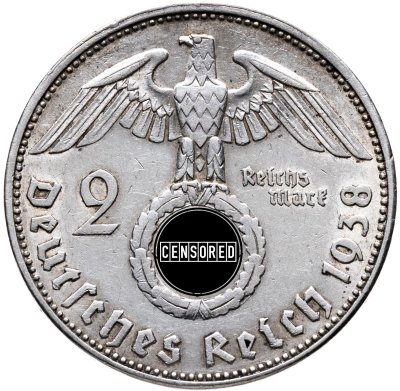 купить Германия, Третий Рейх 2 рейхсмарки 1938, знак монетного двора "Е" - Мульденхюттен