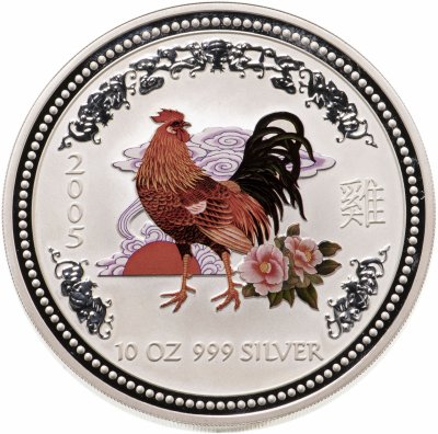купить Австралия 10 долларов (dollars) 2005 "Год петуха, Лунный календарь"