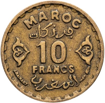 купить Марокко 10 франков (francs) 1952