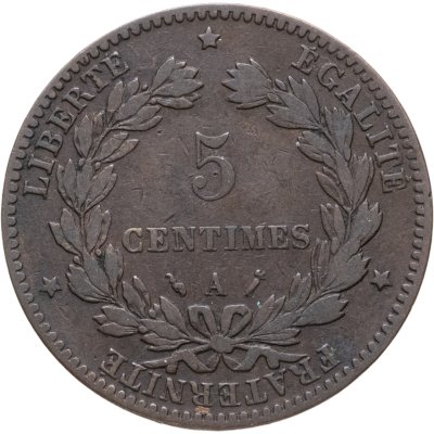 купить Франция 5 сантимов (centimes) 1881