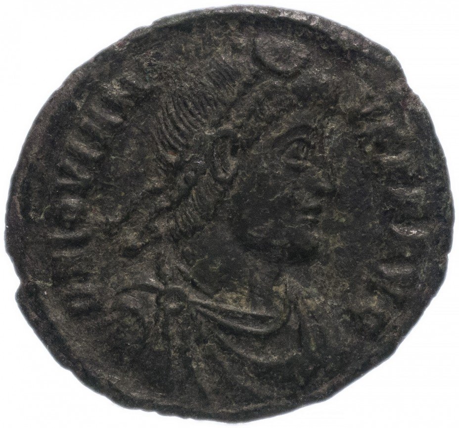 купить Римская Империя Иовиан 363–364 гг фоллис (реверс: легенда обрамлена венком, полумесяц рогами вверх)