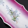 Купить Лоток (визитница) малинового цвета с нежным цветочным декором, фарфор, аэрография, роспись, Фарфоровая фабрика Гарднера, Российская империя, 1870-1910 гг.