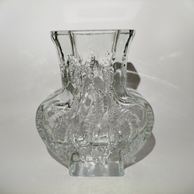 купить Ваза фигурная, стекло, (эффект морозного стекла), Walther Glas, Германия, 1970-1990 гг.