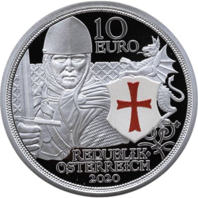 купить Австрия 10 евро 2020 "Рыцарские истории - Стойкость" в футляре с сертификатом