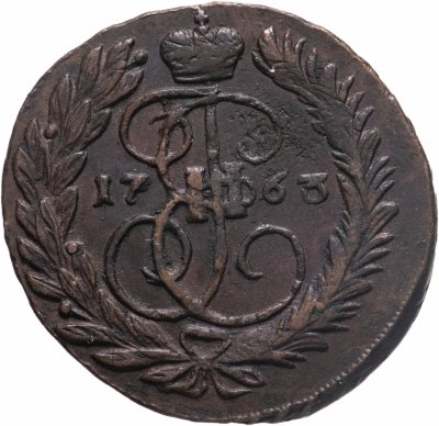 Купить 2 копейки 1763 ММ (перечекан из 4х копеек)