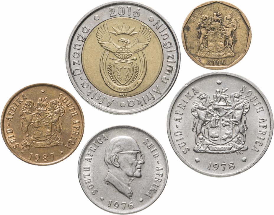 купить ЮАР набор из 5 монет 1976-2016