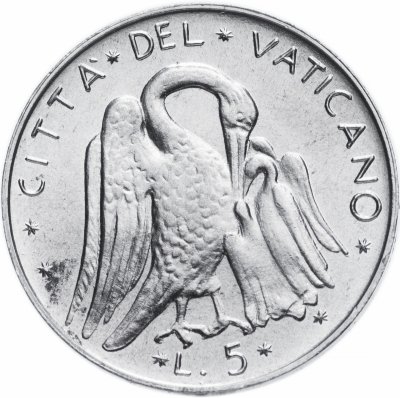 купить Ватикан 5 лир 1975