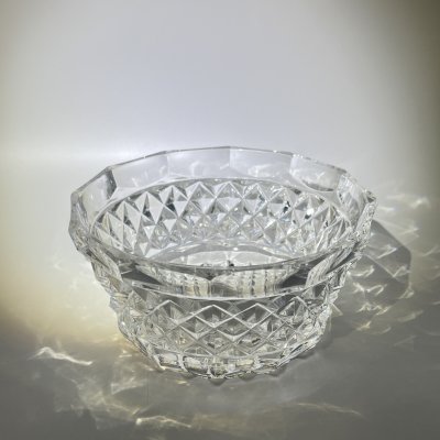 купить Салатник круглой формы с резным геометрическим декором, хрусталь, алмазная грань, СССР, 1970-1990 гг.