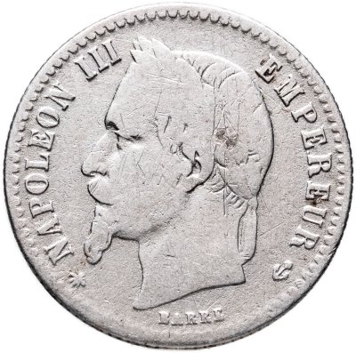купить Франция 50 сантимов (centimes) 1867, знак монетного двора: "A" - Париж