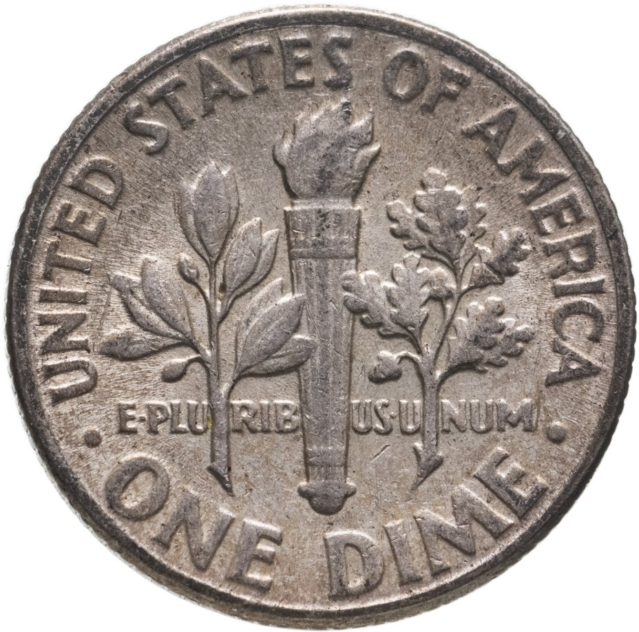 Монета США 10 центов (дайм, one dime) 1949 "Silver Roosevelt Dime ...