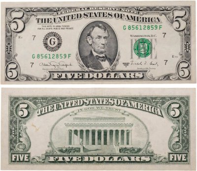 купить США 5 долларов 1988 год (Pick 481а) G-Чикаго