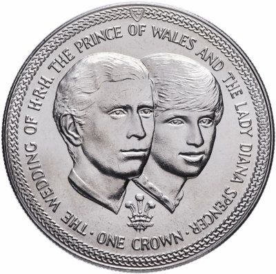 купить Остров Мэн 1 крона 1981 "Свадьба Принца Чарльза и Леди Дианы/ портреты"