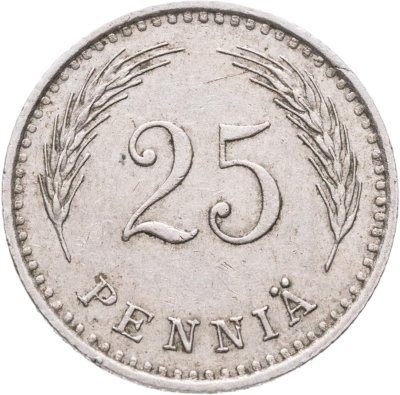 купить Финляндия 25 пенни (pennia) 1940 Медно-никелевый сплав /серый цвет/