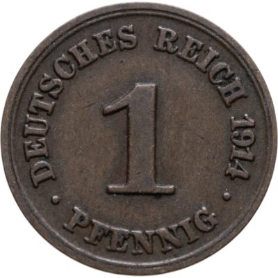 купить Германия 1 пфенниг 1914 знак монетного двора: "F" - Штутгарт