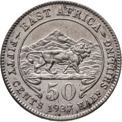 купить Британская Восточная Африка 50 центов (cents) 1937