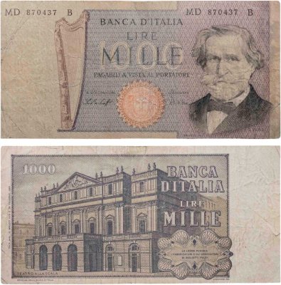 купить Италия 1000 лир 1969 (1971)