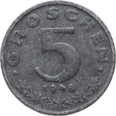 купить Австрия 5 грошей (groschen) 1948