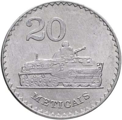 купить Мозамбик 20 метикалов (meticais) 1986