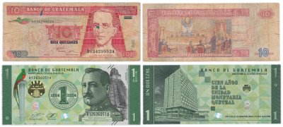 купить Гватемала набор из 2 банкнот 1 и 10 кетцаль 1995-2024