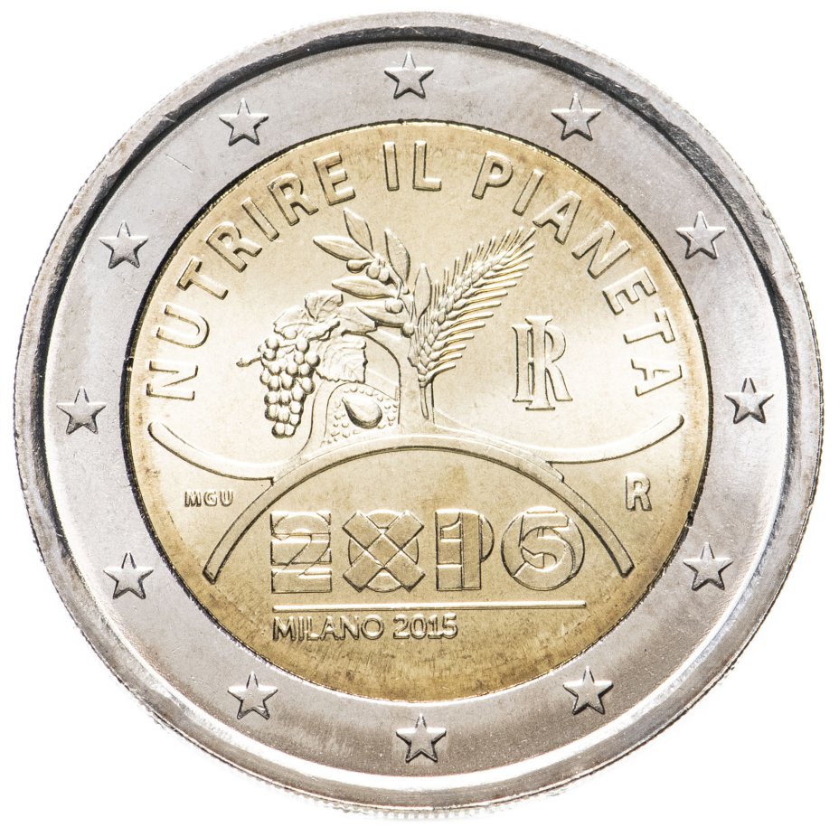 купить Италия 2 евро 2015 "Всемирная выставка EXPO-2015 в Милане"
