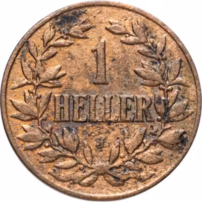 купить Германская Восточная Африка 1 геллер (heller) 1913 Знак монетного двора "J" — Гамбург