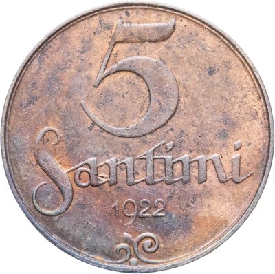 купить Латвия 5 сантимов (santimi) 1922