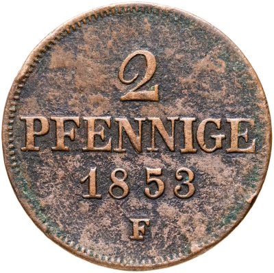 купить Германия, Саксония 2 пфеннига 1853