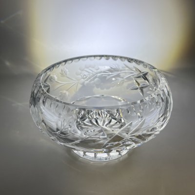 купить Ваза (орешница), украшенная растительным декором, хрусталь, алмазная грань, Европа, 1970-1990 гг.