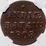 Купить Голландская Ост-Индия, Батавия 1 дуит 1808 в слабе NGC MS64BN