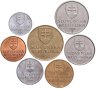 Купить Словакия, набор из 7-ми монет: 10, 20, 50 геллеров и  1, 2 , 5, 10 крон 1993-2007