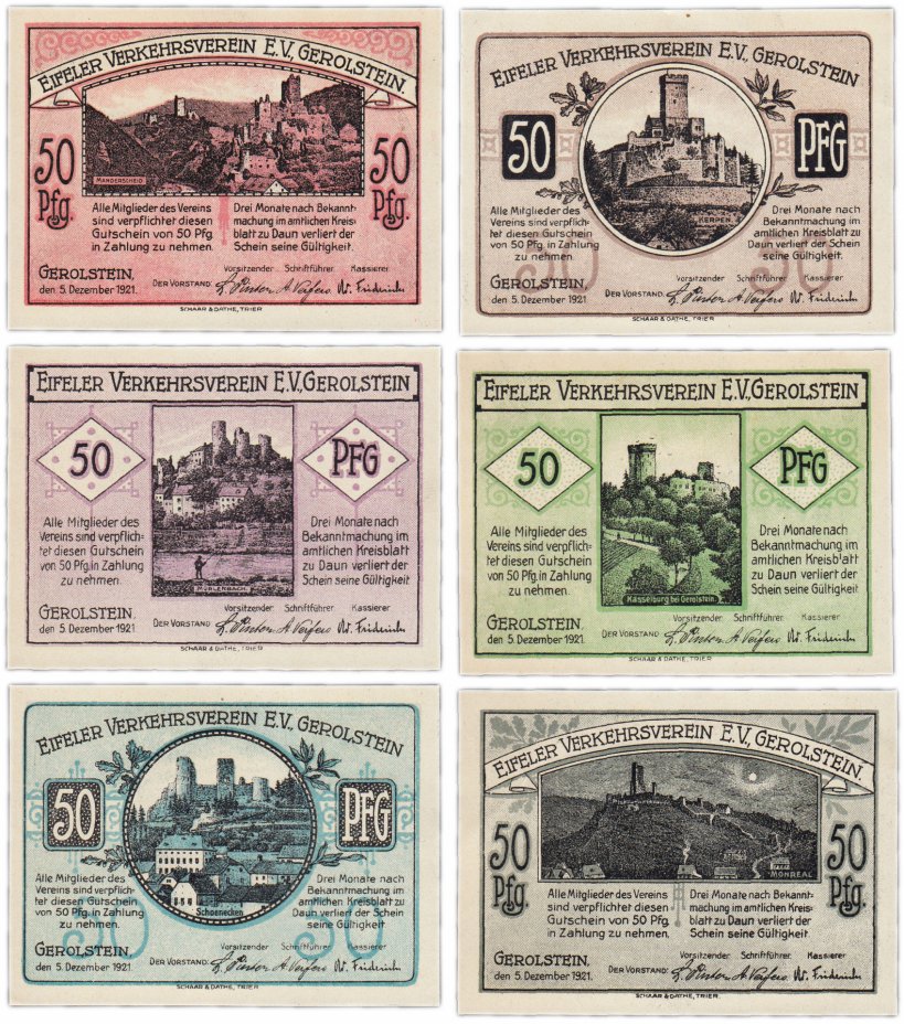 купить Германия (Рейнская провинция: Герольштайн) набор из 6 нотгельдов  1921